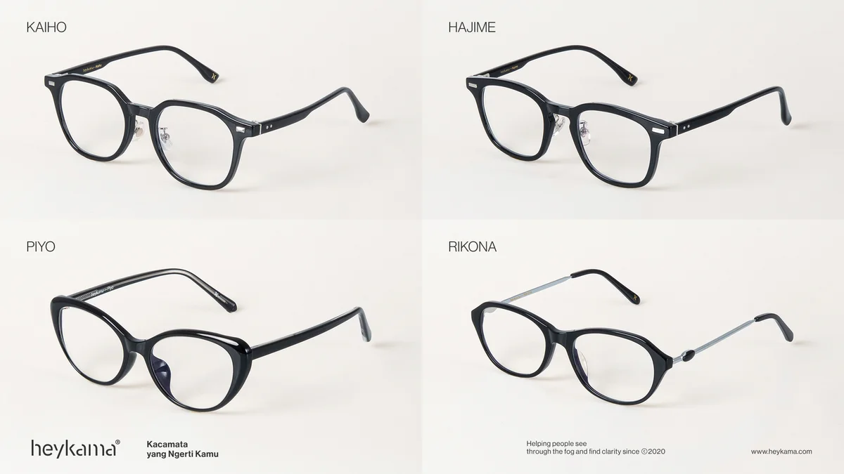 Frame Kacamata Rikona, Piyo, Hajime, Kaiho dari Heykama